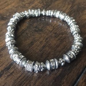 Chico’s silver beaded stretch bracelet
